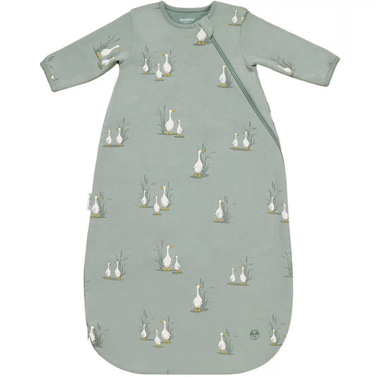 Slumber Sack, Baby Sleep Bag with Sleeves, Merino Wool & Organic Cotton, Goose