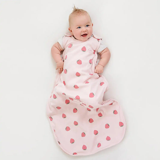4 Season® Ultimate Baby Sleep Bag, Merino Wool & Organic Cotton, Strawberry