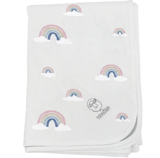 Imperfect Toddler Blanket, 4 Season® Merino Wool & Organic Cotton Blanket, 52.5" x 40", Rainbow